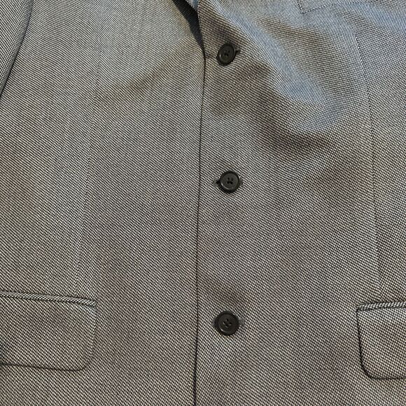 Jones New York Mens 44L Suit Jacket Blazer Gray Silk Wool Double Vented Business - Picture 9 of 9